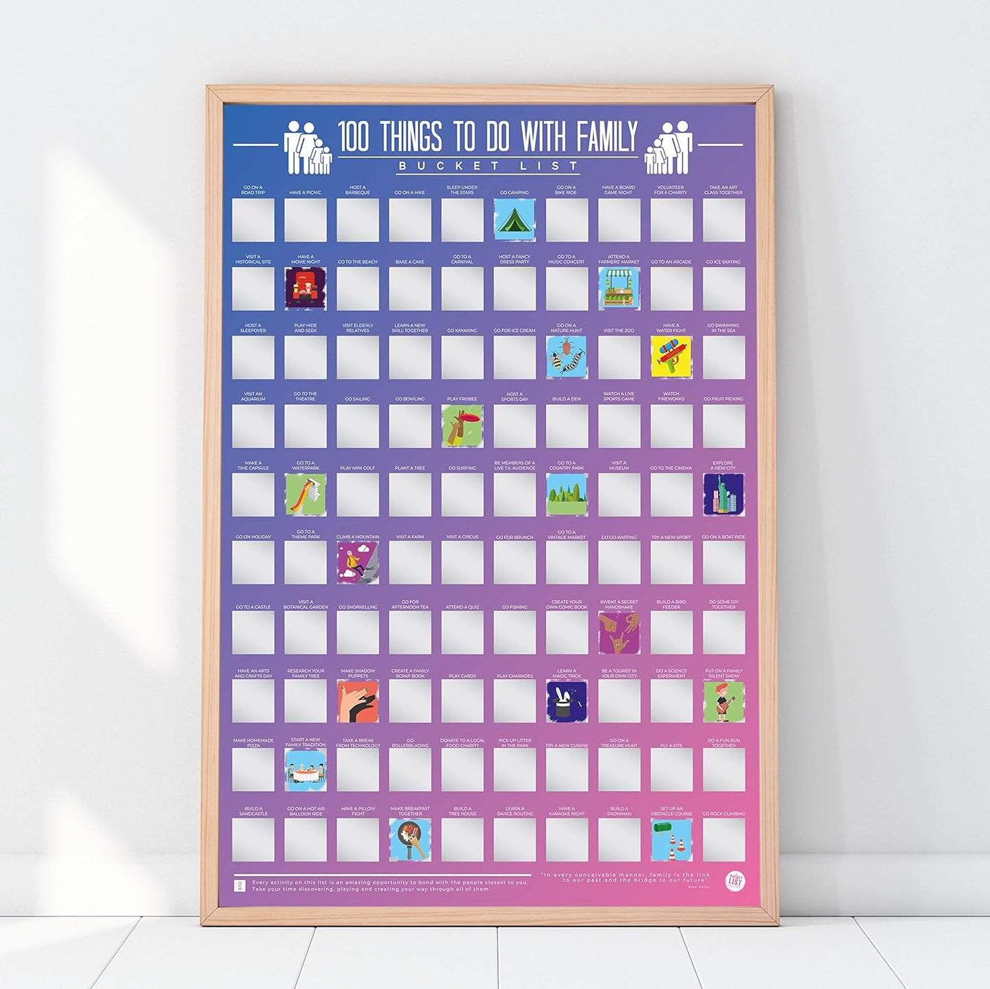 100 Things To Do With Family Bucket List Poster