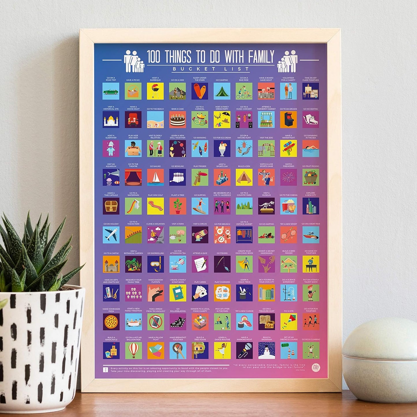 100 Things To Do With Family Bucket List Poster