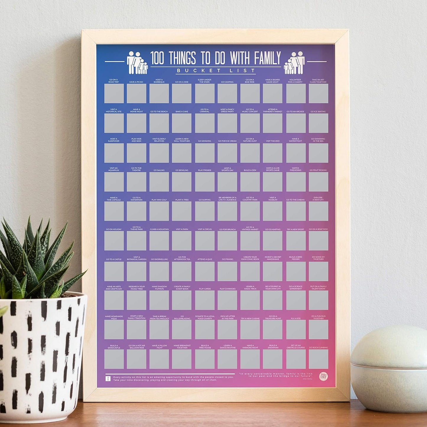 100 Things To Do With Family Bucket List Poster