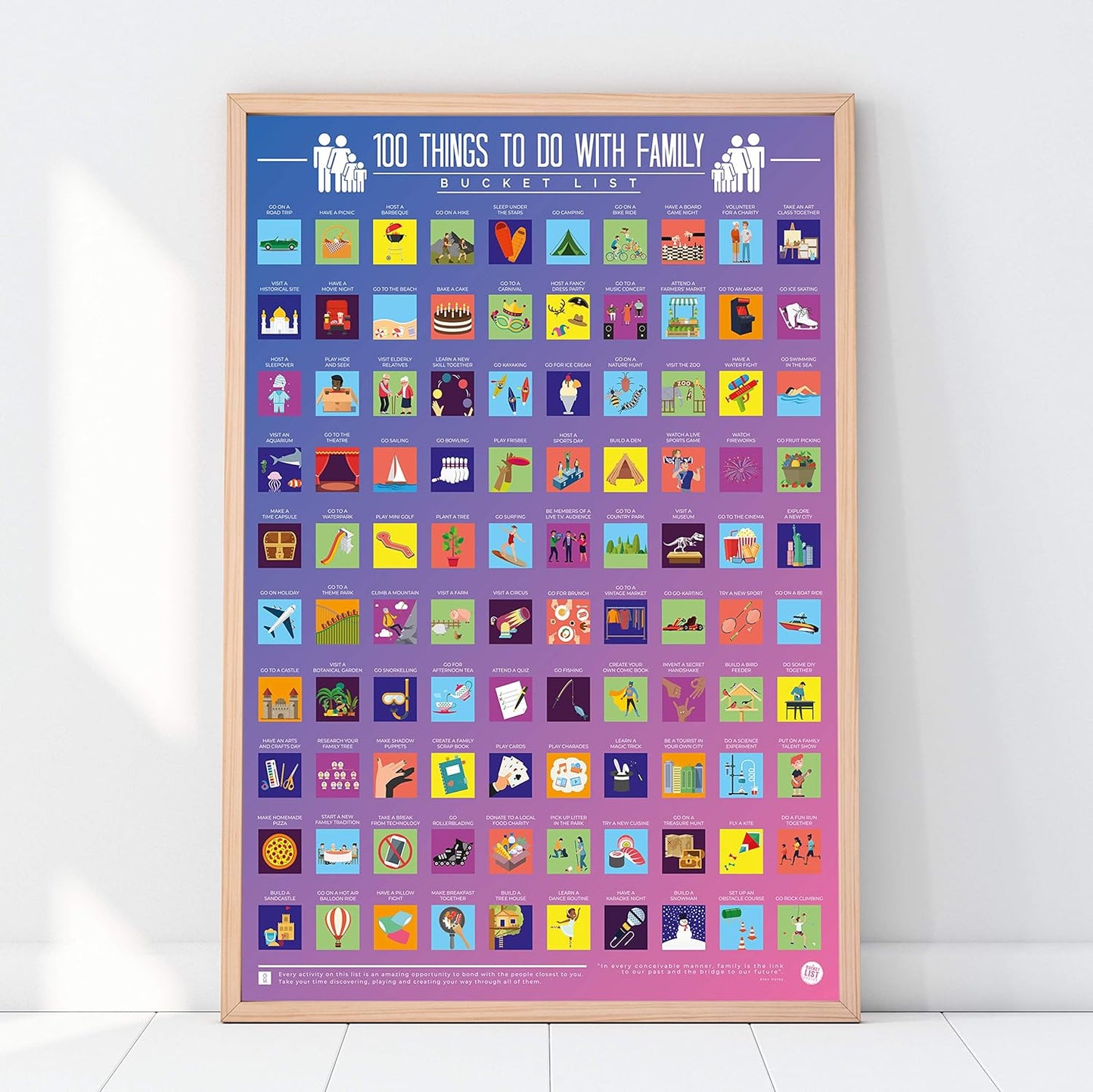 100 Things To Do With Family Bucket List Poster