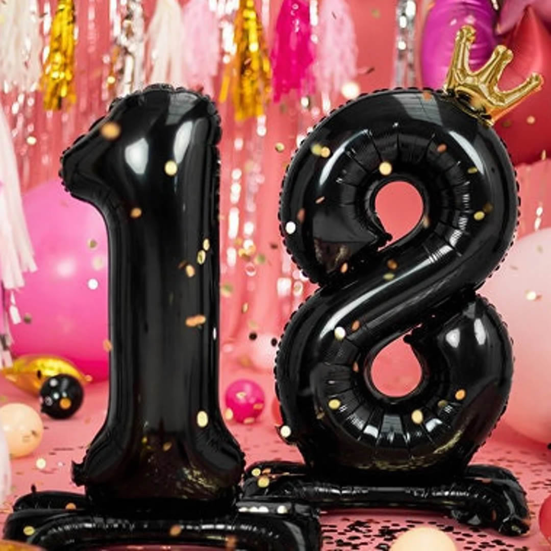 Giant Standing 18 Balloons Black
