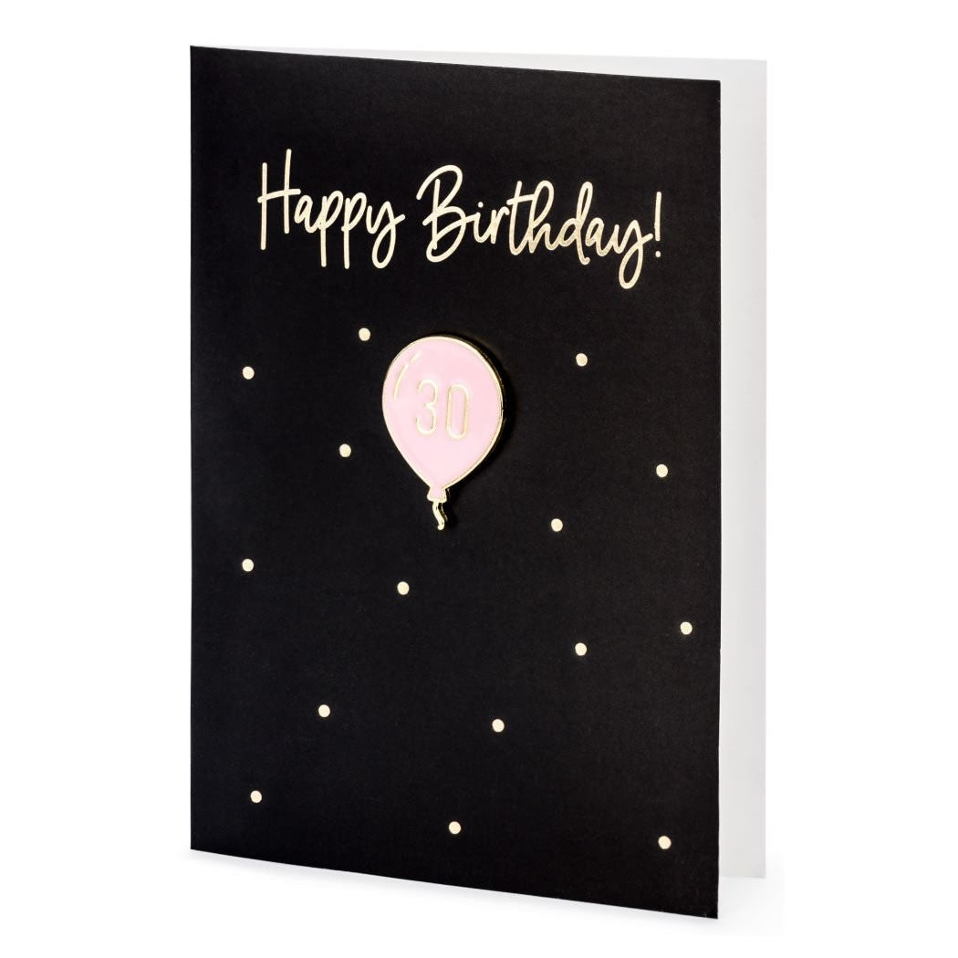30th Birthday Card with a Keepsake Enamel Pin