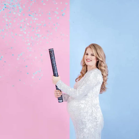 60cm Gender Reveal Confetti Cannon - Baby Blue