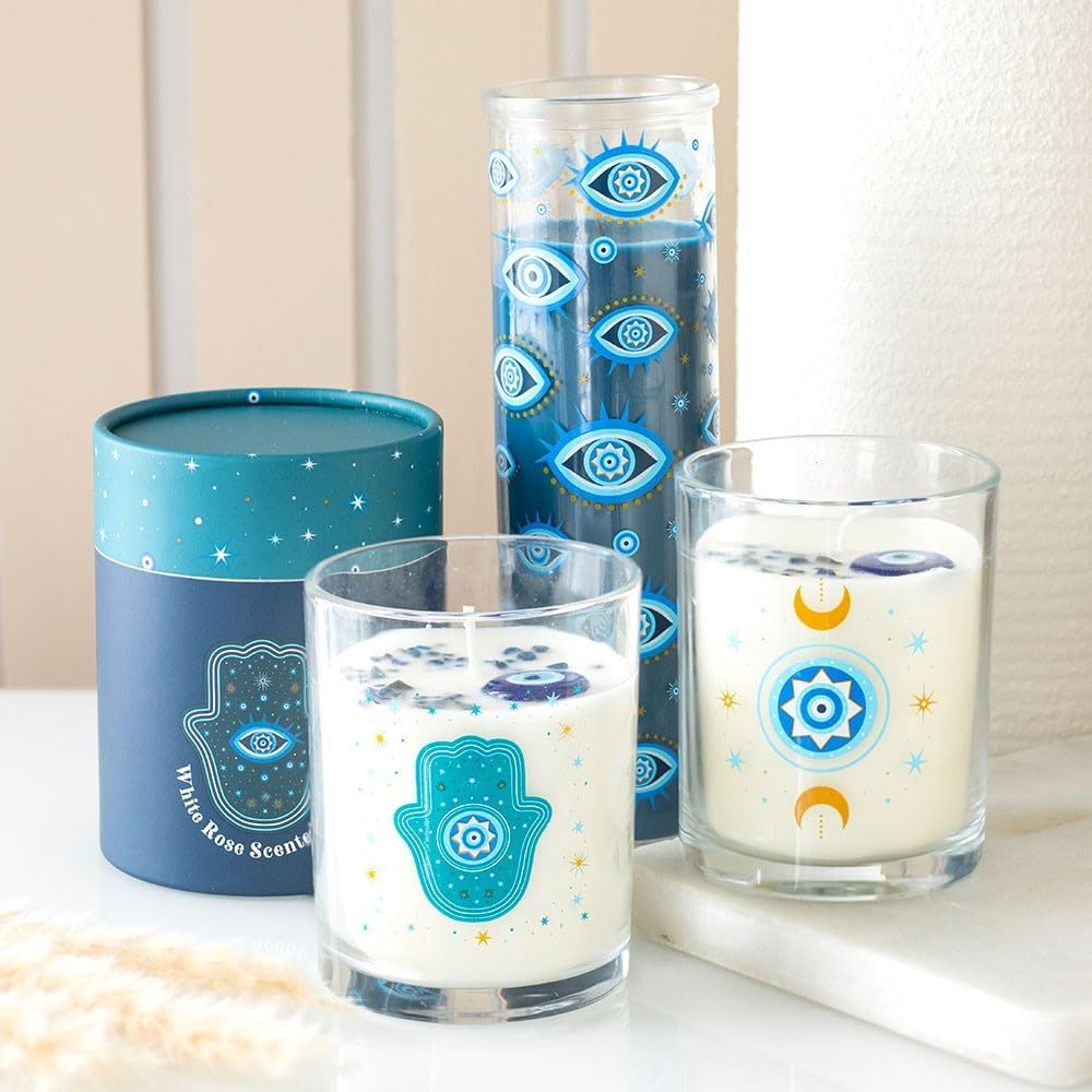 Under Watchful Eyes White Rose Scented Candle
