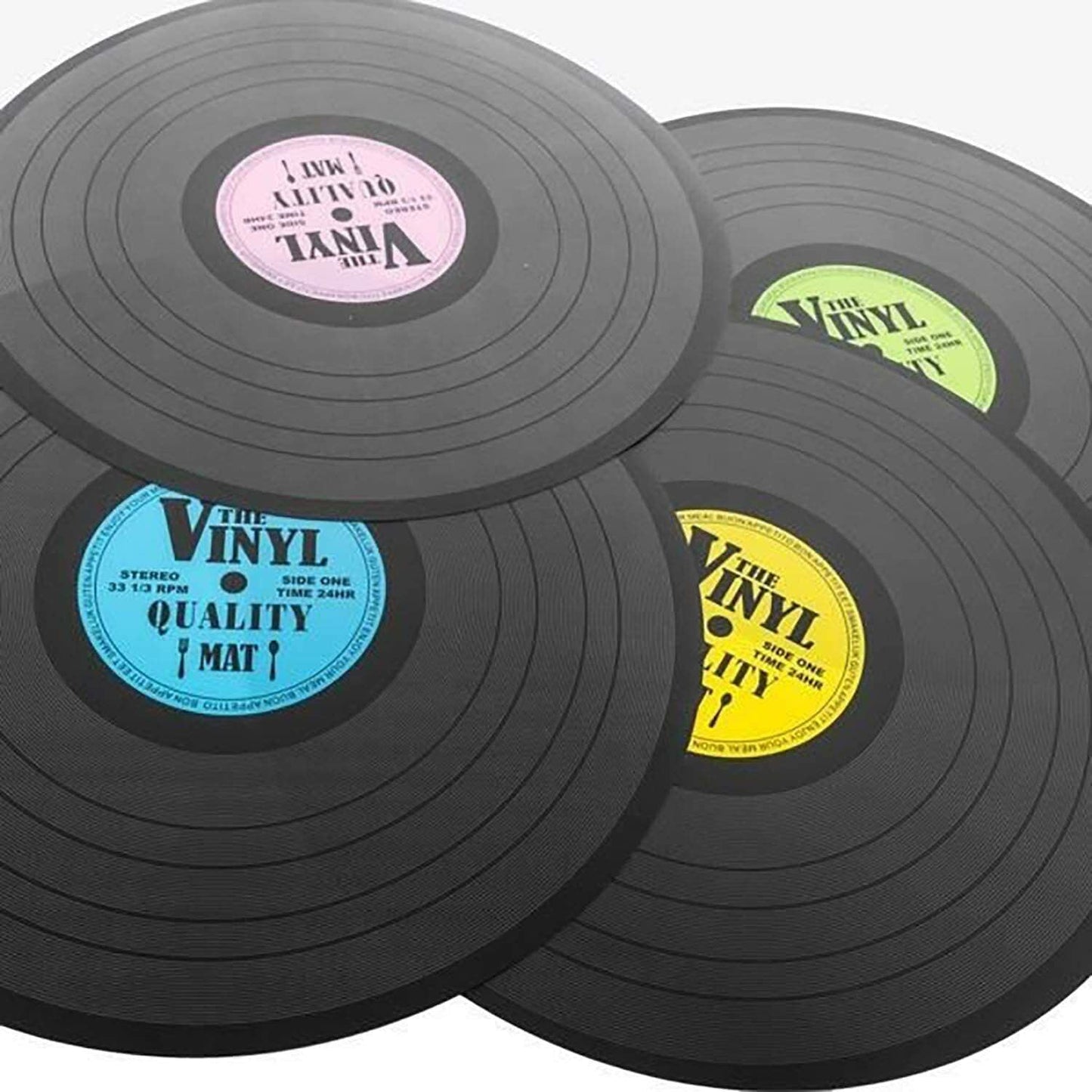 Retro Vinyl Record Place Mats - Set of 4