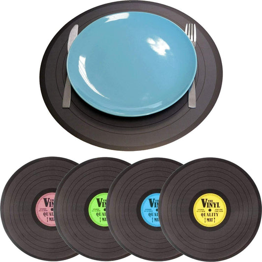 Retro Vinyl Record Place Mats - Set of 4