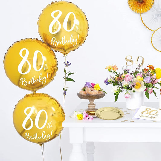 80th Birthday Gold Foil Balloon
