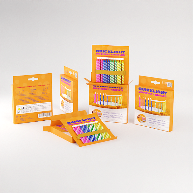 Pack of 12 Quicklight Birthday Candles