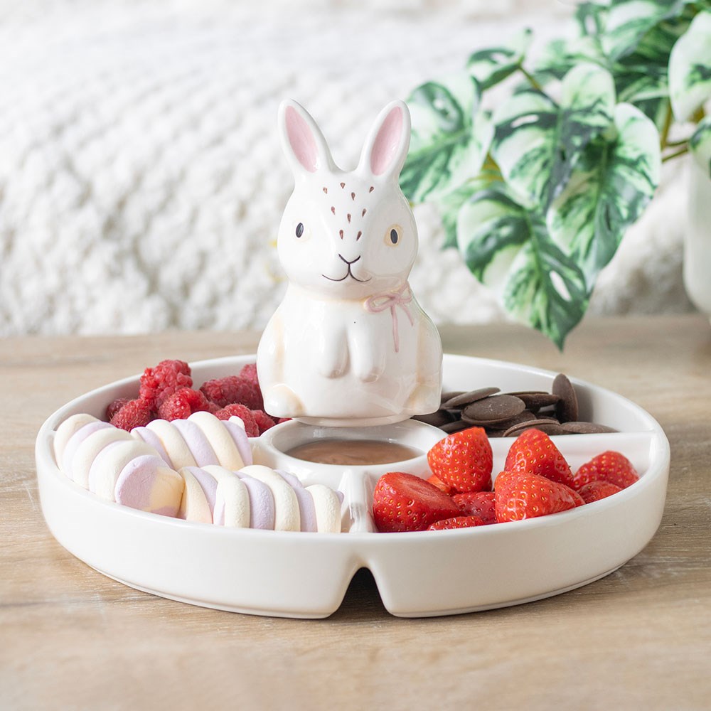 Large Ceramic Bunny Serving Dish