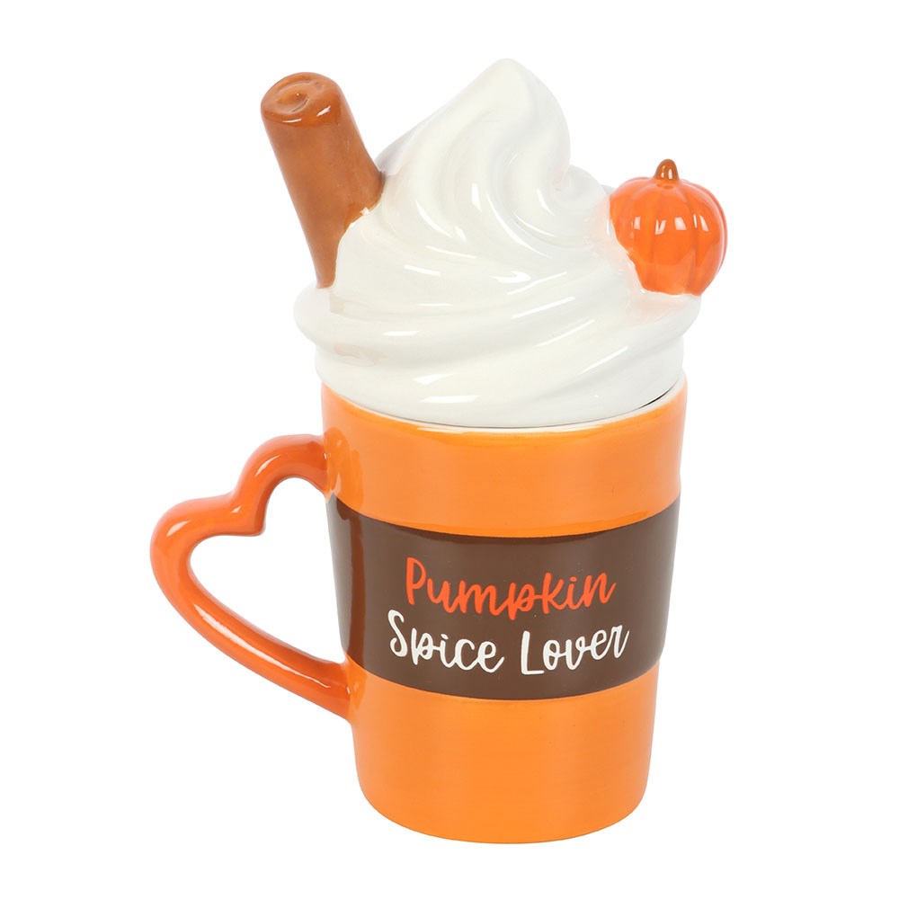 Pumpkin Spice Latte Ceramic Mug with Lid