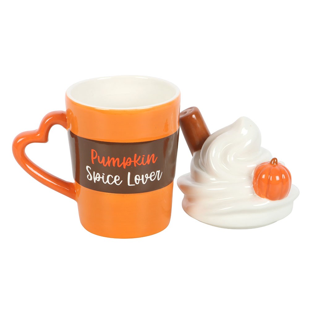Pumpkin Spice Latte Ceramic Mug with Lid
