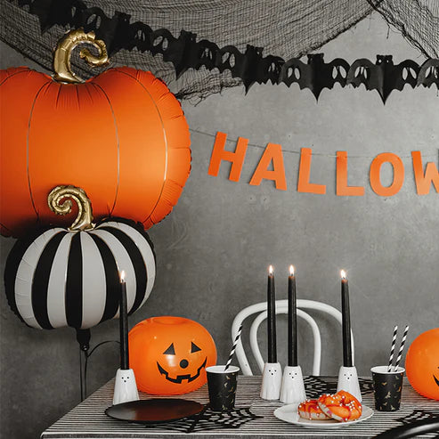 Striped Pumpkin Foil Balloon