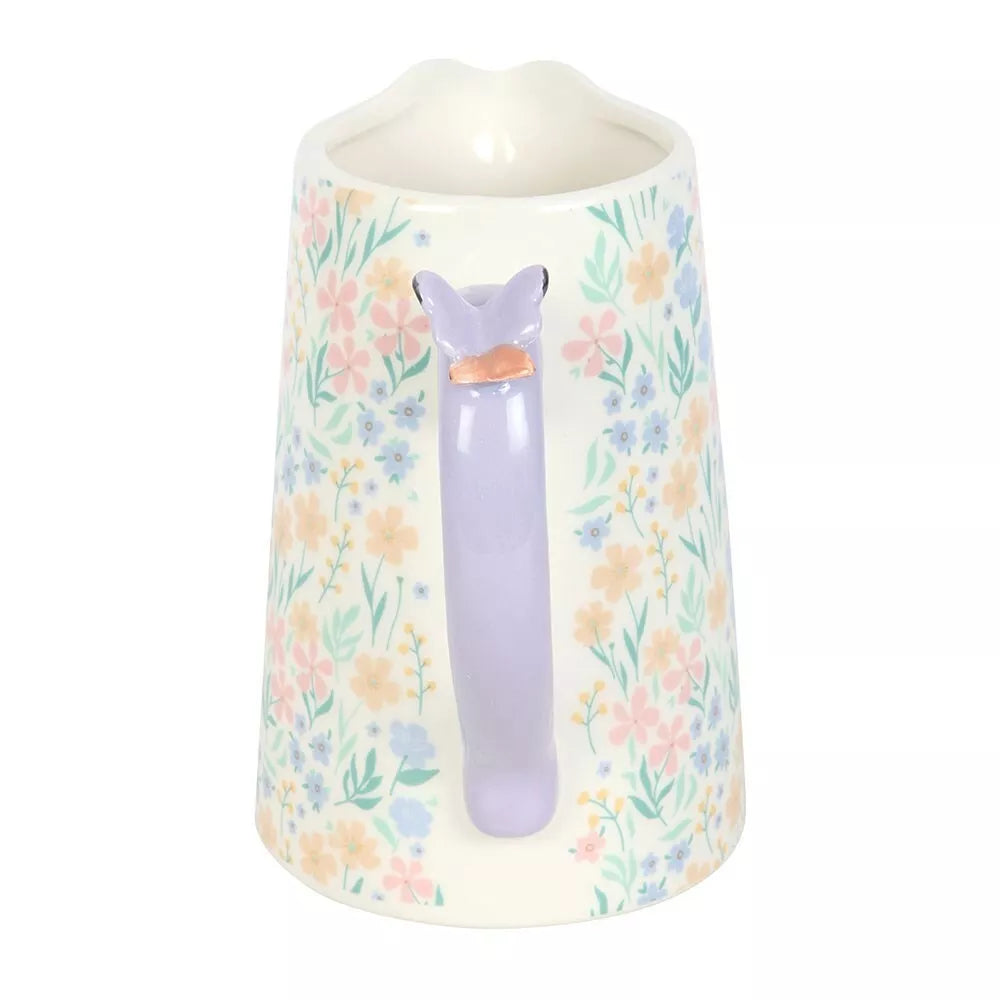 Ditsy Floral Print Ceramic Flower Jug with Butterfly