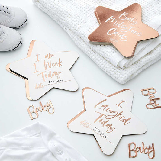 Rose Gold Baby Milestone Cards