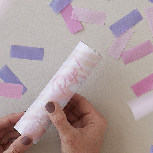 15cm Baby Pink Eco Confetti Cannon Shooter