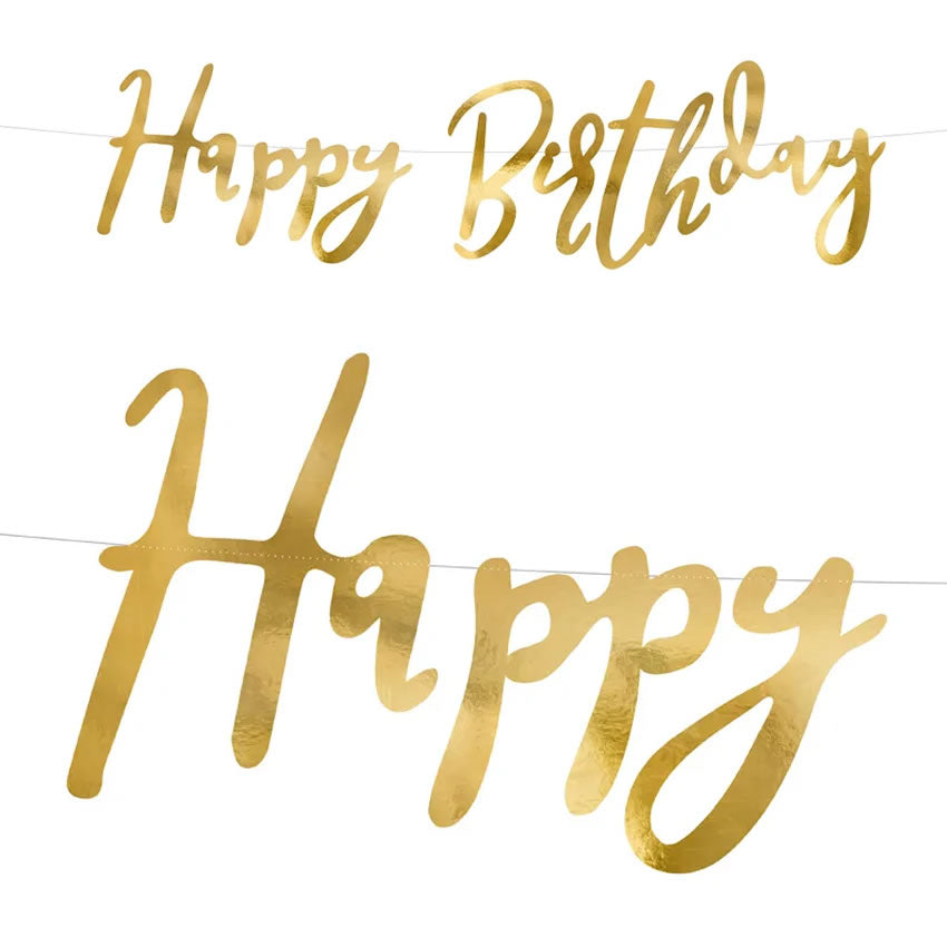 Metallic Happy Birthday Banner