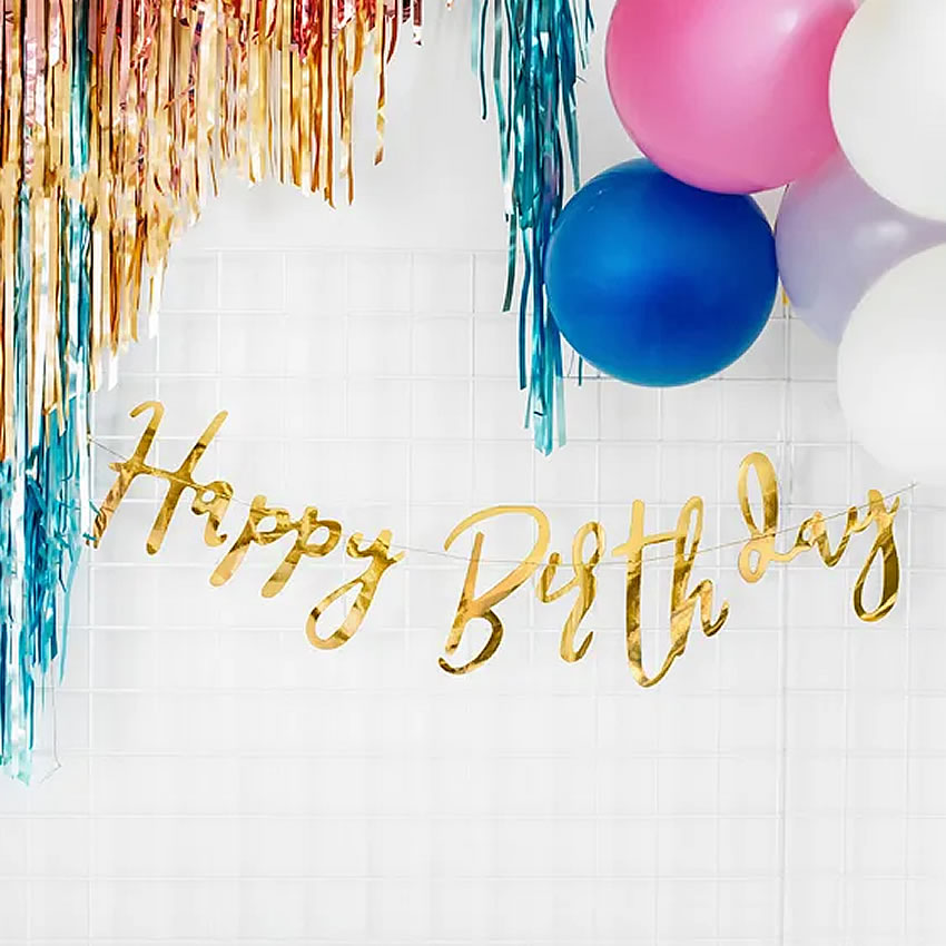 Metallic Happy Birthday Banner