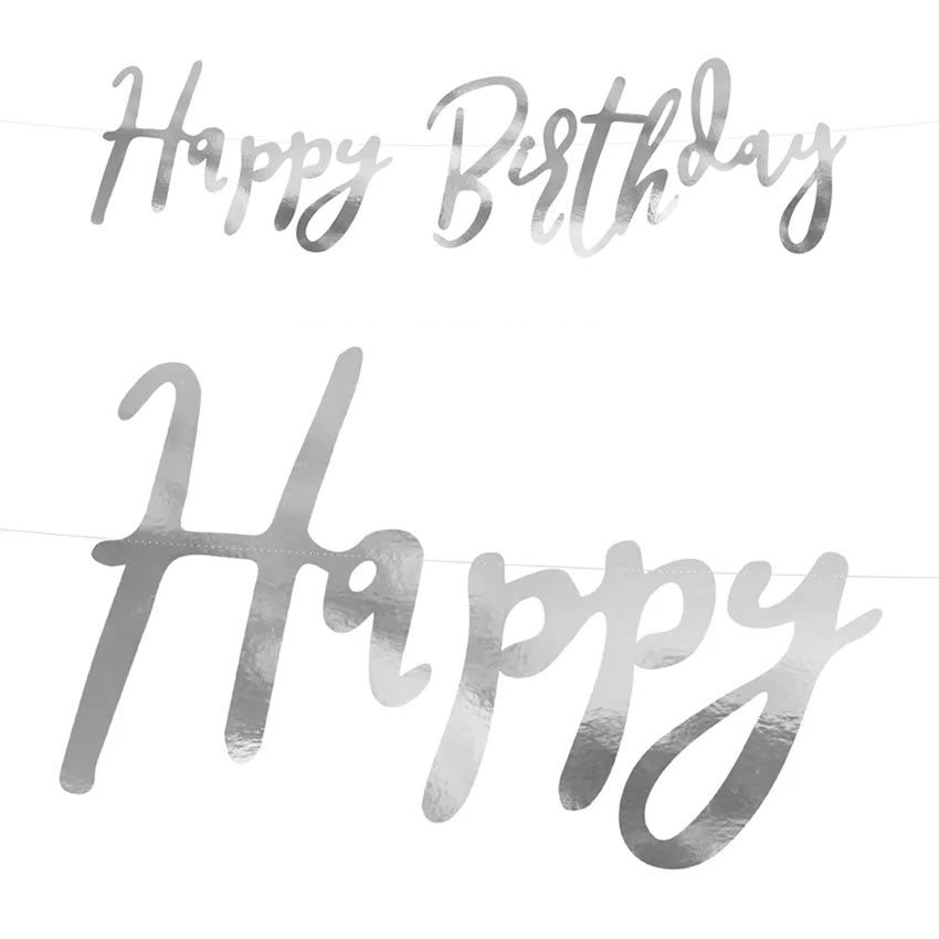 Metallic Happy Birthday Banner