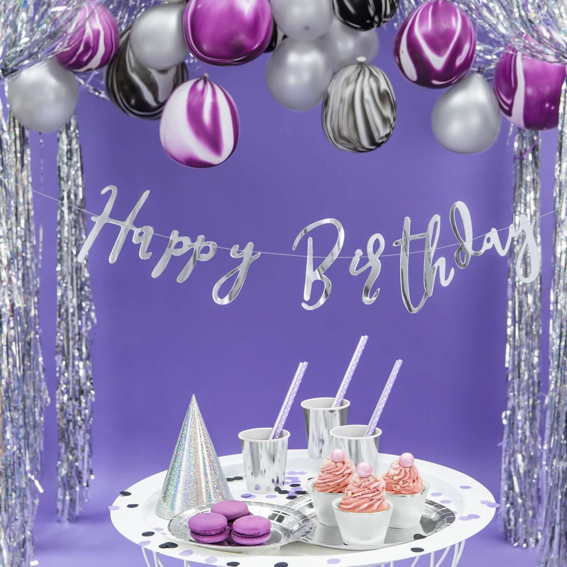 Metallic Happy Birthday Banner