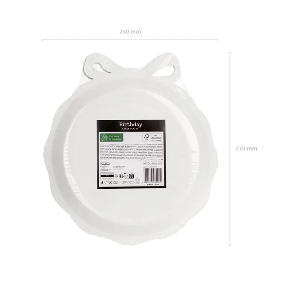 Happy Birthday Plates with Black Bow