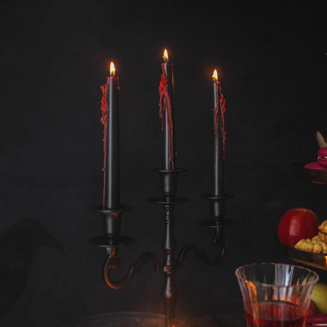 Bleeding Tapered Candles, Pack of 3