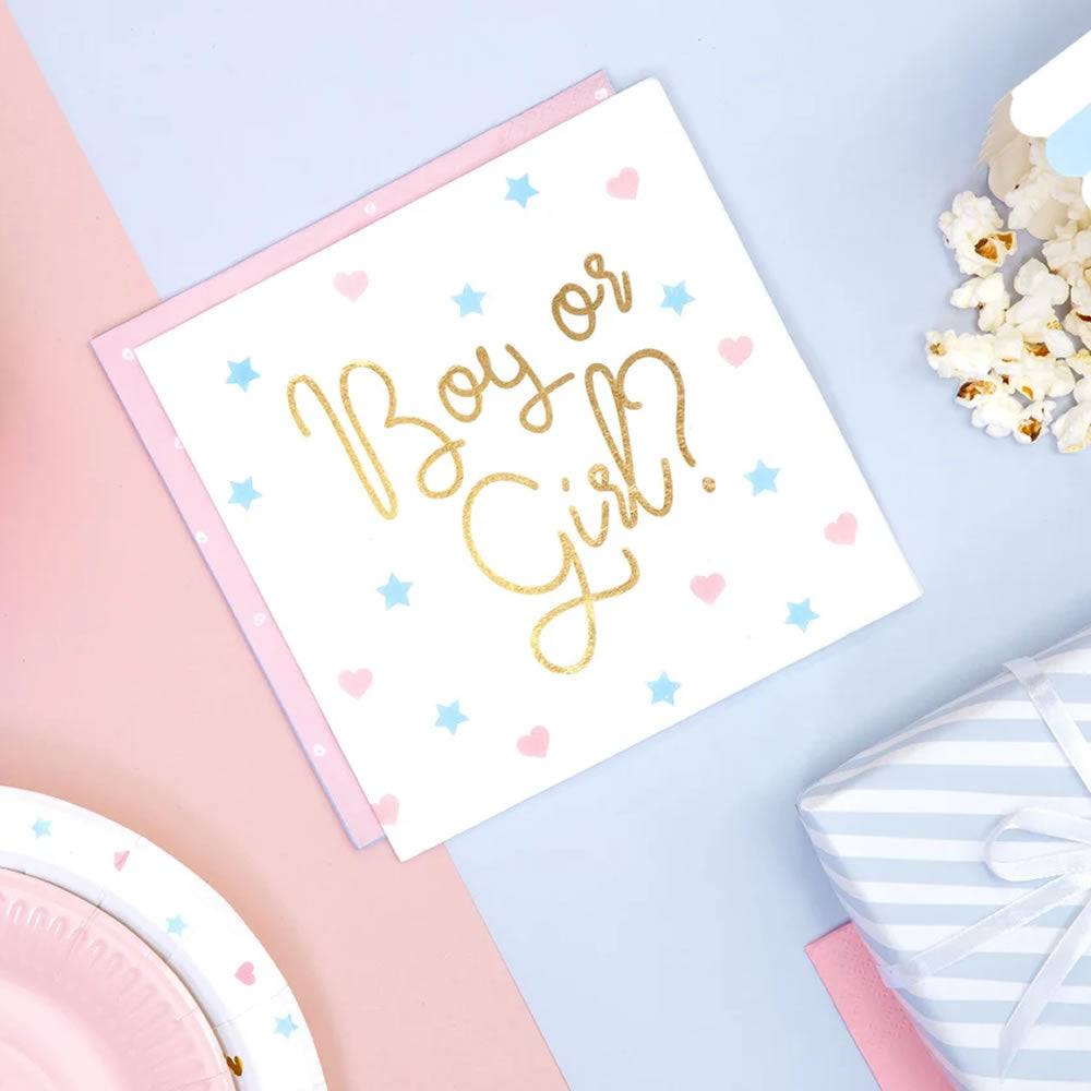 Boy or Girl Gender Reveal Napkins