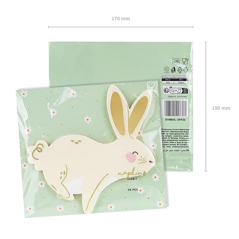 Bunny Shaped Paper Napkins