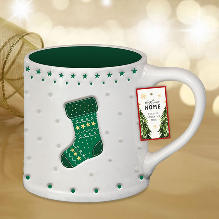 Festive Ceramic Stocking Mug