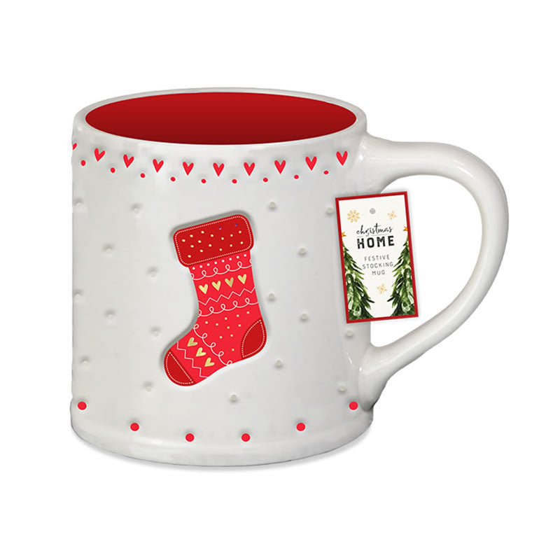 Festive Ceramic Stocking Mug