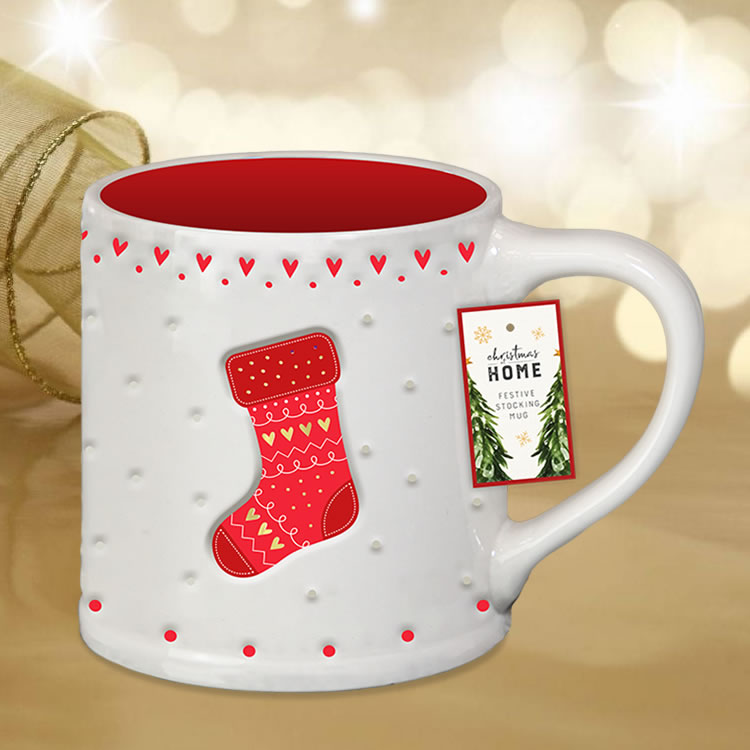 Festive Ceramic Stocking Mug