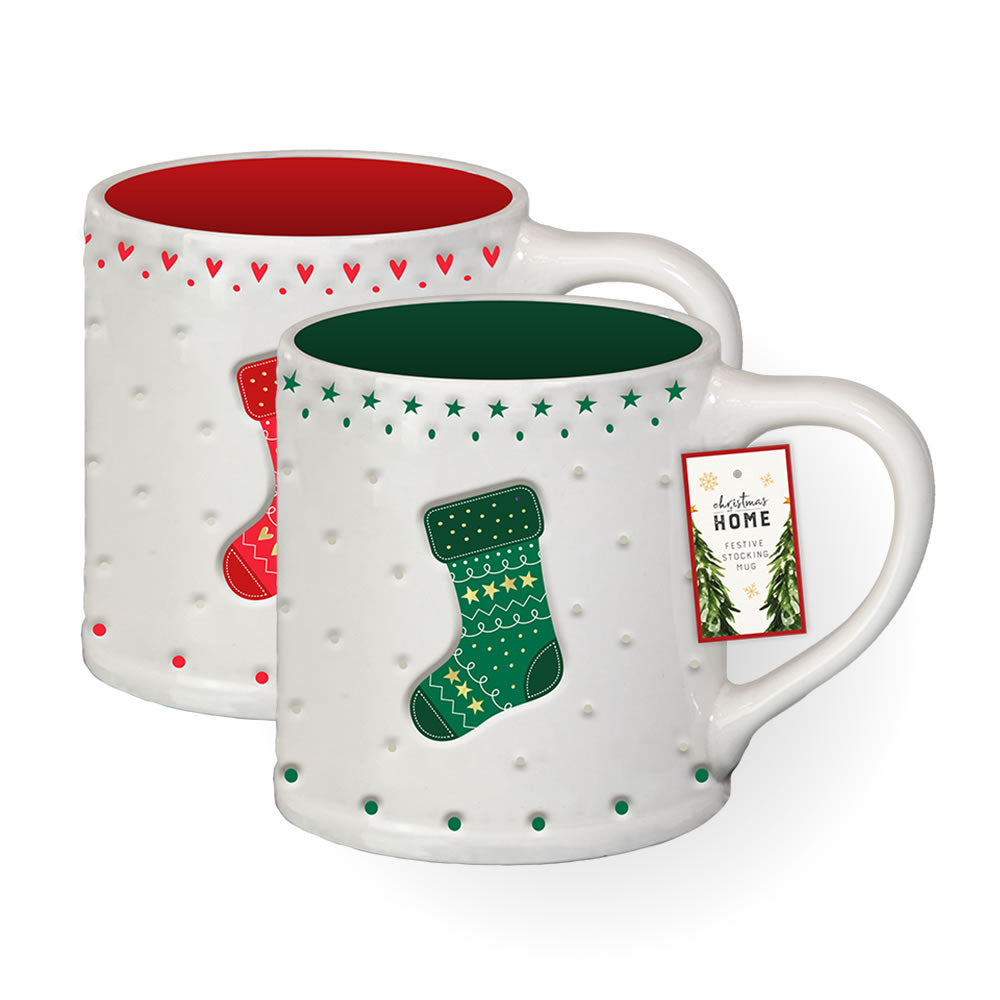 Festive Ceramic Stocking Mug