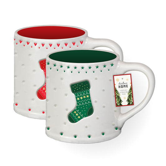 Festive Ceramic Stocking Mug