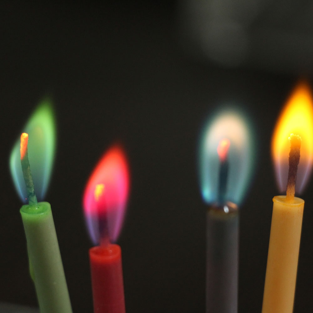 Coloured Flame Party Candles 10pk