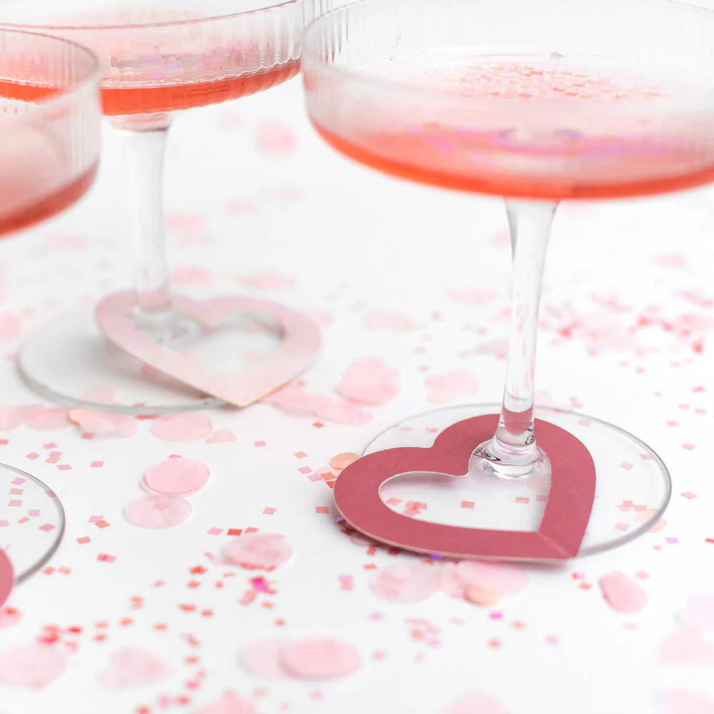 Pink Hearts Drink Tags, Pack of 10