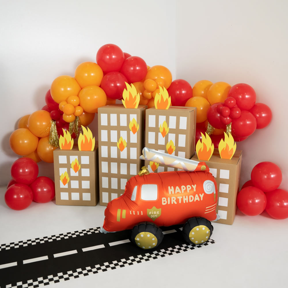 Large Fire Engine Happy Birthday Balloon
