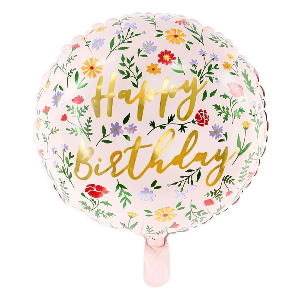 Floral Happy Birthday Balloon
