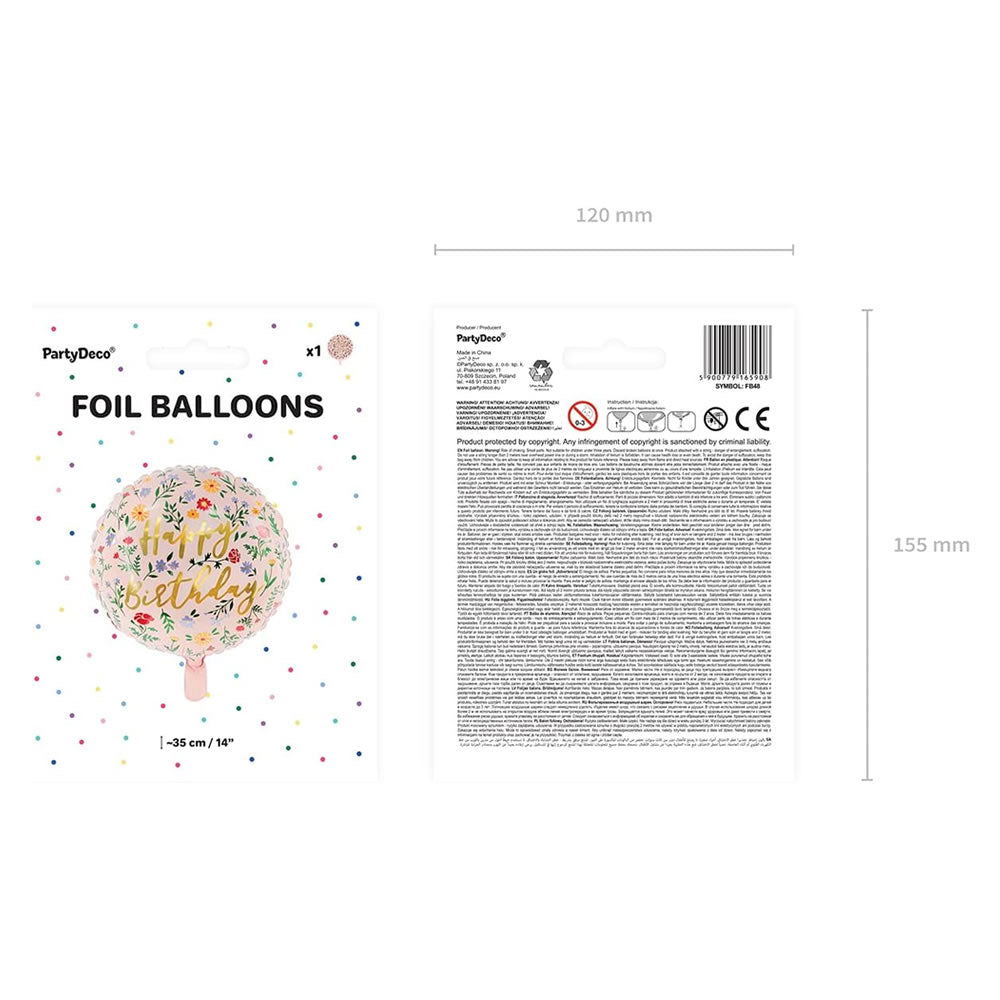 Floral Happy Birthday Balloon