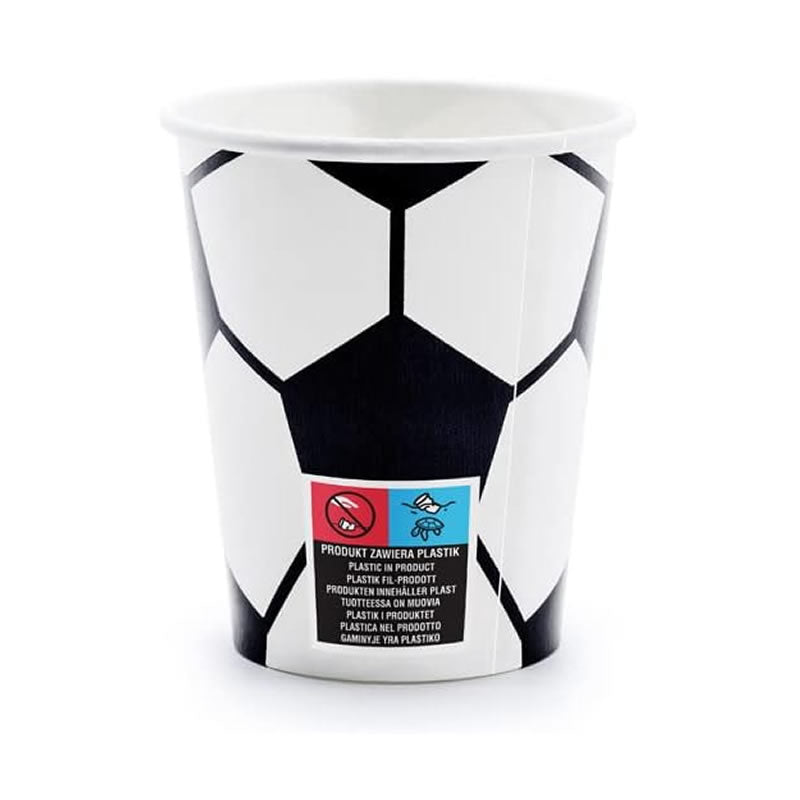 Football Party Paper Cups Pack of 6