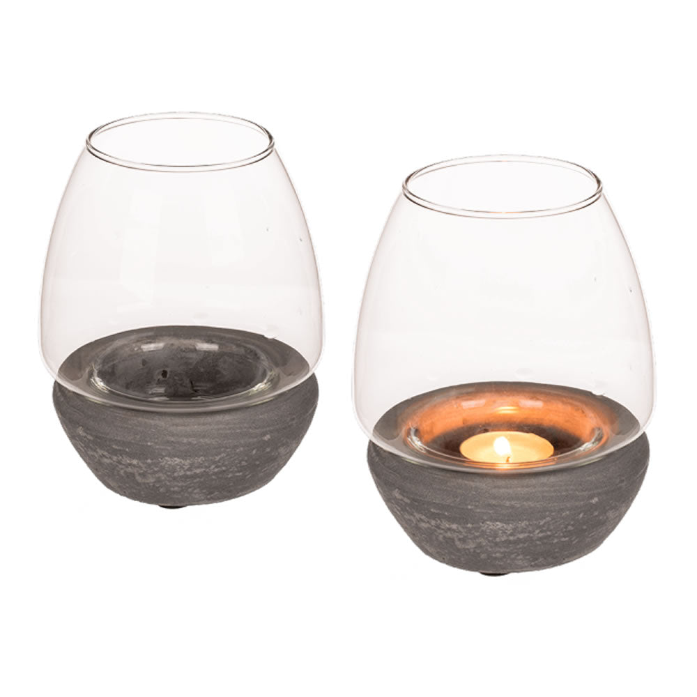 Glass Hurricane Tea Light Holder