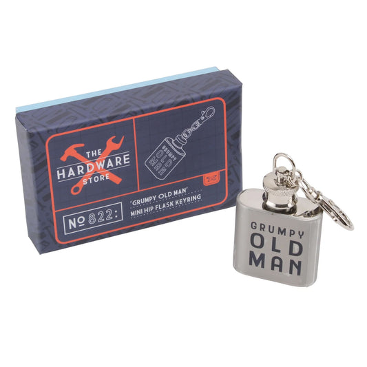Grumpy Old Man Mini Hip Flask Keyring
