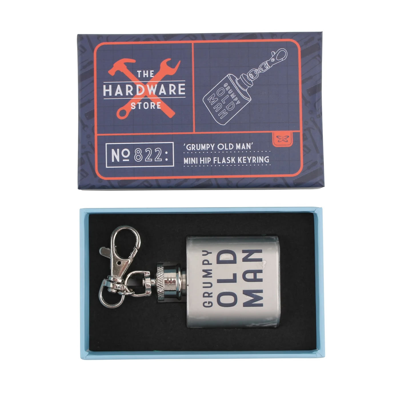 Grumpy Old Man Mini Hip Flask Keyring