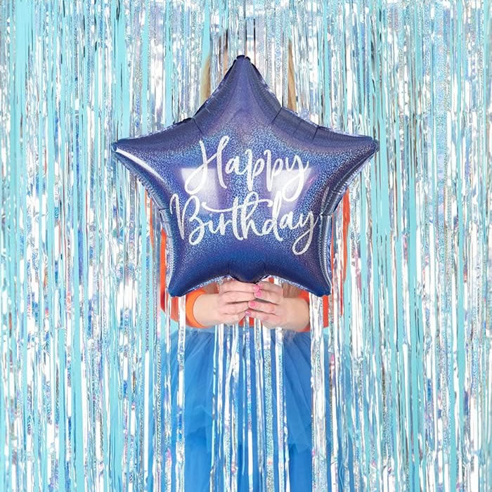 Blue Star Happy Birthday Foil Balloon