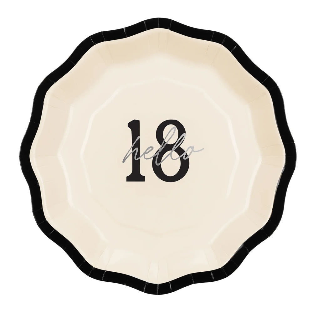 Hello 18 Birthday Paper Plates