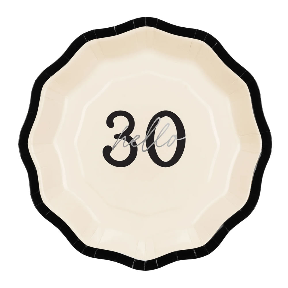 Hello 30 Birthday Paper Plates