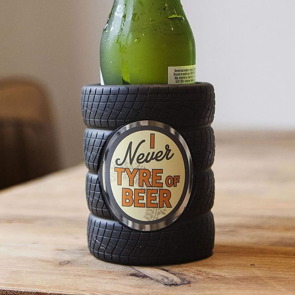 'I Never Tyre of Beer' Bottle Cooler
