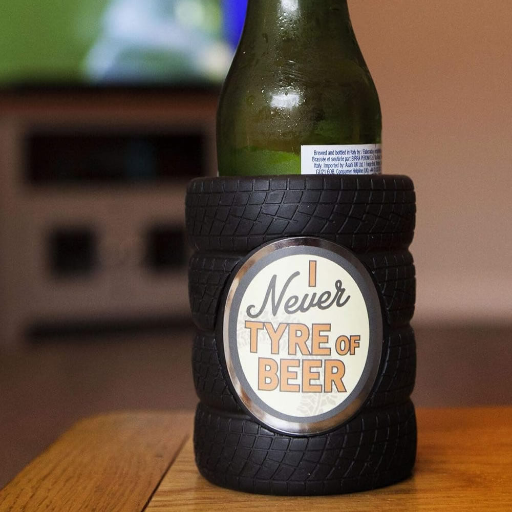 'I Never Tyre of Beer' Bottle Cooler