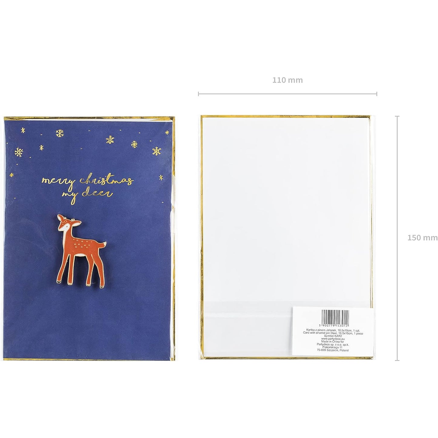 Christmas Card with a Keepsake Deer Enamel Pin