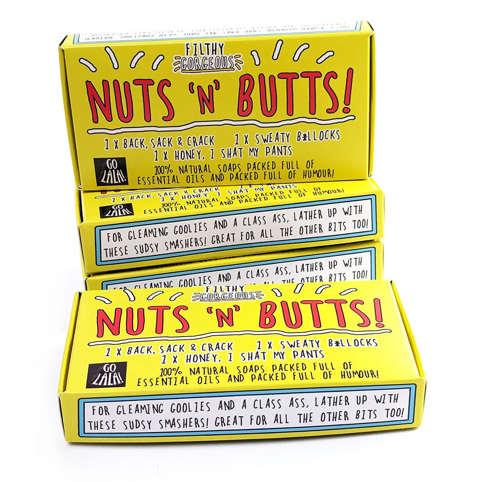 Nuts ‘n’ Butts – Gift Set of Three Soap Bars