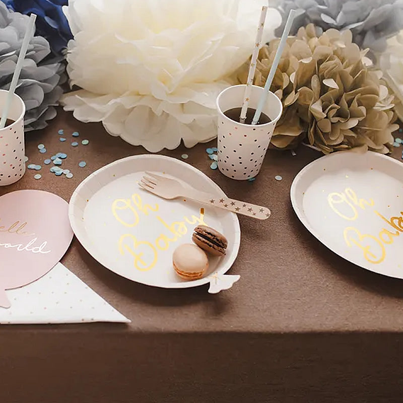 Oh Baby Balloon Shaped Paper Plates