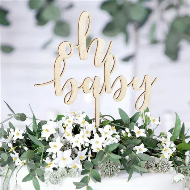 Oh Baby Wooden Cake Topper